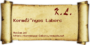 Kormányos Laborc névjegykártya