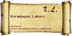 Kormányos Laborc névjegykártya
